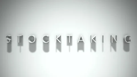 Stocktaking 3D title animation with shadows on a white background Stock Footage 297272218