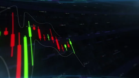StockTicker Candles LOOPING 4K Video stock 292935844