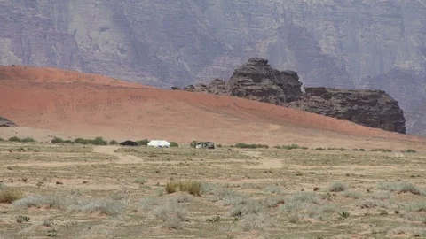 Stode desert landscape, Wadi Rum desert, Jordan Stock Footage 112631245