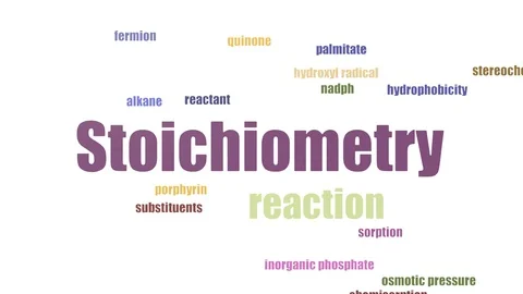 Stoichiometry Tag Cloud Animated Isolated Stock Footage 107207582