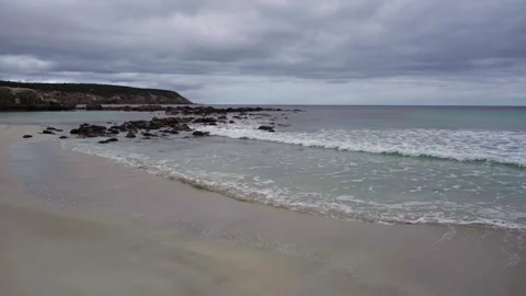 Stokes Bay Beach on an overcast day Stock Footage 267056046