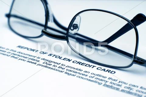Stolen credit card report Stock Photos