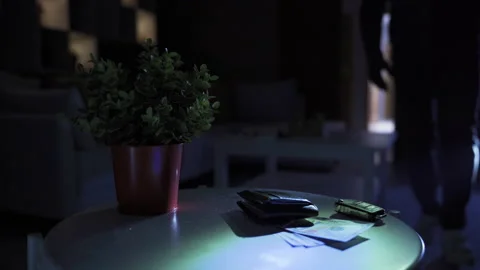 Stolen goods, Robbery. Stealing. Commit an offense. Video stock 221656241