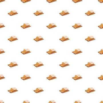 Stollen cake seamless pattern for holiday design Stock Illustration