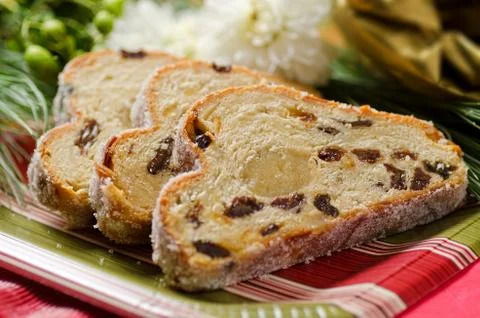 Stollen fruit cake Stock Photos