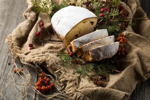 Stollen fruit,christmas stollen Stock Photos