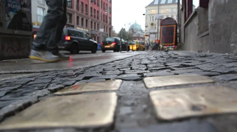 Stolpersteine Stock Footage 32898804