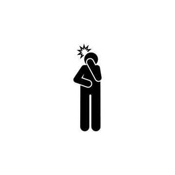 Stomach ache, problem icon. Element of amyotrophic lateral sclerosis icon イラスト素材