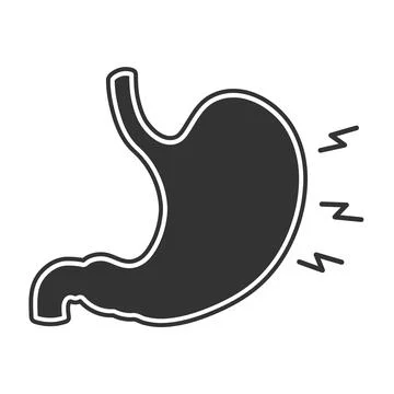 Stomach ache sign icon. sign simple line icon Stock Illustration