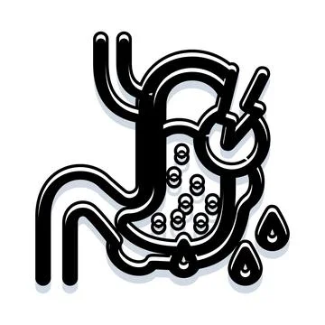 Stomach and digestive system function with acid relief Stock Illustration