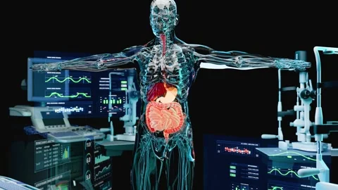 Stomach and Digestive Tract System Anatomy Stock Footage 345226708