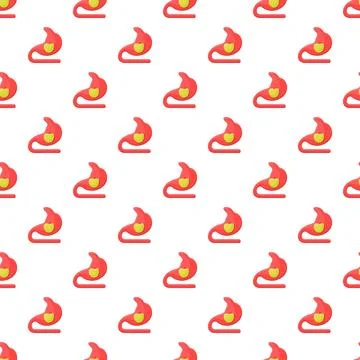 Stomach with apple inside repeating pattern background Stock Illustration