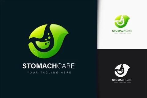 Stomach care logo design with gradient Stock Illustration