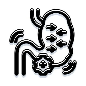 Stomach digesting food processing metabolism icon イラスト素材