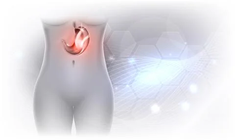 Stomach disorder fire inside abstract design Stock Illustration