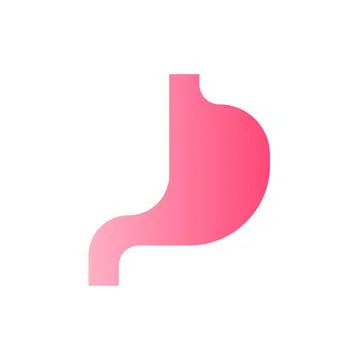 Stomach flat gradient two-color ui icon Illustrazione stock