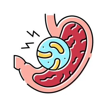 Stomach flu gastroenterologist color icon vector illustration Stock Illustration
