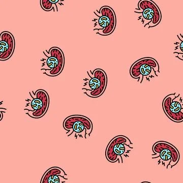 Stomach flu gastroenterologist vector seamless pattern 库存插图