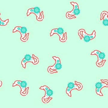 Stomach flu gastroenterologist vector seamless pattern Stock Illustration