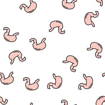 Stomach human organ vector seamless pattern Stock Illustration