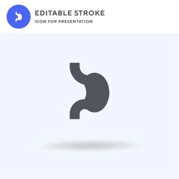 Stomach icon vector, filled flat sign, solid pictogram isolated on white, log 스톡 일러스트