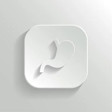 Stomach icon - vector white app button Stock Illustration
