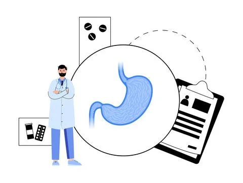 Stomach logo concept Stock Illustration