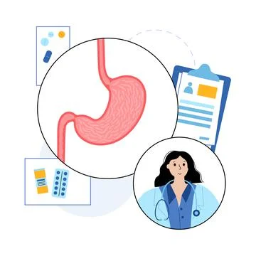 Stomach logo concept Stock Illustration