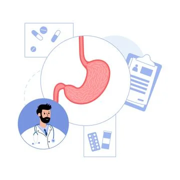 Stomach logo concept Stock Illustration