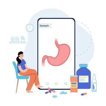 Stomach logo concept Stock Illustration