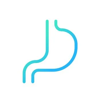 Stomach pixel perfect gradient linear ui icon 스톡 일러스트