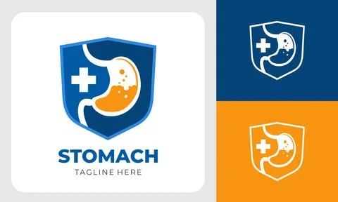 Stomach Shield Logo Template Design Vector Stock Illustration