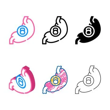 Stomach types dull or severe ache color icon vector Stock Illustration
