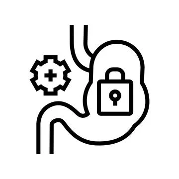 Stomach work stop line icon vector illustration Stock Illustration