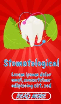 Stomatological concept banner, comics isometric style Stock Illustration