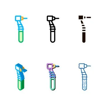 Stomatology dentist reamer vector thin line icon multistyle Stock Illustration