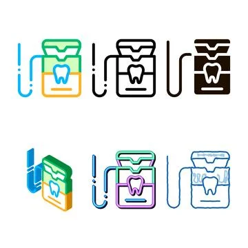 Stomatology equipment vector thin line minimal sign icon Stock Illustration
