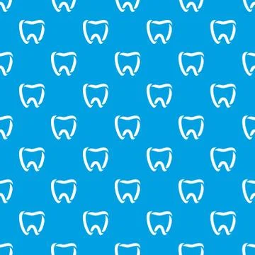 Stomatology pattern seamless blue Stock Illustration