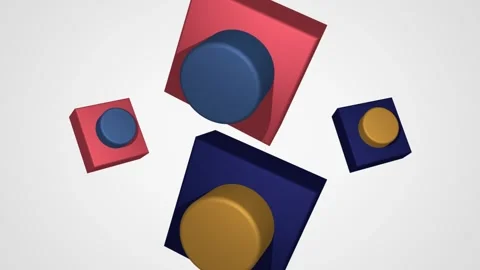 Stomping geometric object dancing for party visualisation Stock Footage 167697905
