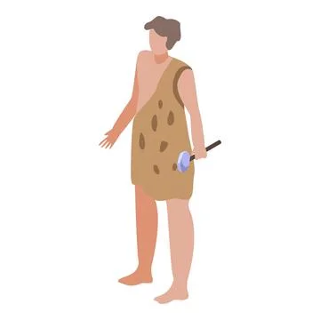 Stone age constructor icon, isometric style Stock Illustration