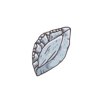 Stone age hand tool made of sharp rock sketch vector illustration isolated. Stock Illustration