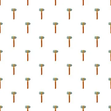 Stone age primitive hammer ax tool seamless pattern Stock Illustration