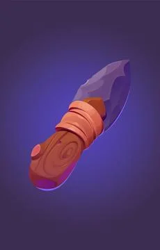 Stone age primitive knife rock tool or old stick Stock Illustration