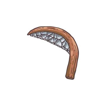 Stone age short-handled sickle or knife, sketch vector illustration isolated. Stock Illustration