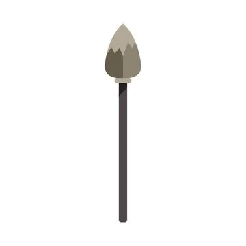 Stone age spear pointing upwards, primitive hunting tool Stock Illustration