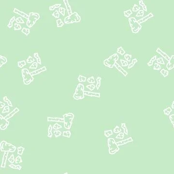 Stone age things museum exhibit line vector seamless pattern Illustrazione stock