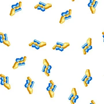 Stone age things museum exhibit isometric icon seamless pattern Stock Illustration