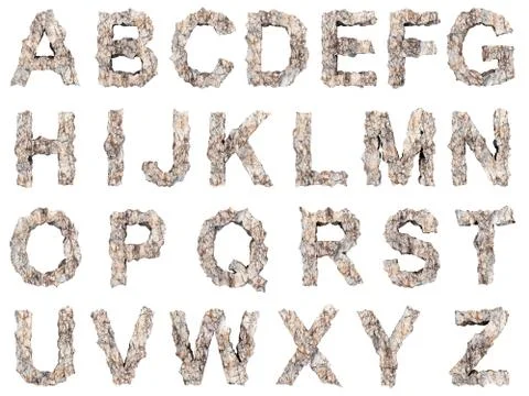 Stone alphabet Stock Illustration