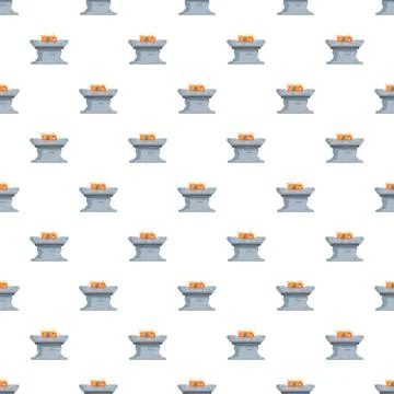 Stone altar with fire seamless pattern background Stock Illustration
