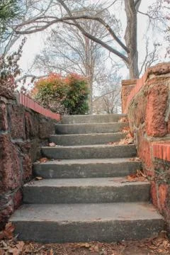 Stone and Brick Outdoor Stair Steps Stock Photos